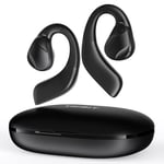 Tribit OpenGo Open-Ear Headphones, Over-Ear Earbuds, Bluetooth Wireless Earbuds, Ergonomic Ear Hooks, 104H Playtime, IPX5, Quiet Comfort, Open Ear Earphones for Sports Workout Running, Black