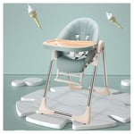 WGXQY High Chair, Folding, Baby High Chair -Adjustable Seat with 5 Different Positions - High Chairs with Removable Tray, Wipe Clean, Comfortable Baby Cushion,Green