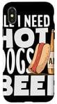 Coque pour iPhone X/XS Design amusant pour barbecue « All I Need Is Hot Dog And Beer »