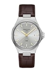 CERTINA DS-7 Quartz 39mm C043.410.16.031.00 Herrklocka, Kvarts,Silver tavla, Superluminova, Snabbupplåsning, Rostfritt stål 316L, Brunt läder