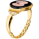 Miimall Alloy Strap for Samsung Galaxy Watch 7&Watch FE(2024), No Gap Metal Band for Galaxy Watch 6/5/4 40mm 44mm, 6 Classic/5 Pro/4 Classic, 20mm Replacement Bling Strap for Women Girl-Gold