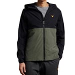 Lyle & Scott Mens Venture Jacket Colour Block Padded Hooded Fleece Lining