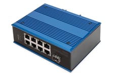 DIGITUS Industriellerl 8+1 Port Fast Ethernet PoE Switch Unmanaged, 8 RJ45-Ansch