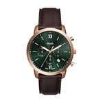 Fossil Neutra Watch for Men, Moonphase Multifunction Movement with Stainless Steel Or Leather Strap, Vert Froid