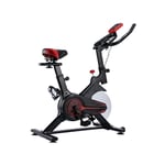 Vélo d'appartement spinning - O’Fitness - Compteur 5 fonctions - Roue d'intertie : 6 Kg Compact et robuste Noir et rouge TRENDYFLAIR