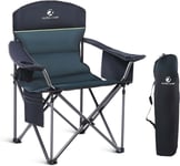 LET'S CAMP Camping Chair Folding Oversized Fishing Chair with Drink Holders Coo