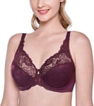 Delimira Mulberry Red Lace Non Padded Minimiser Underwire Bra UK 38I