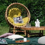 Fauteuil de jardin en osier laura moutarde Benlemi