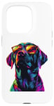 Coque pour iPhone 15 Pro Black Lab Lover Lunettes de soleil Pop Art Drôle Labrador Noir