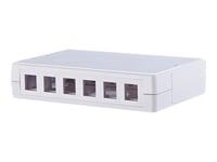 Metz Connect AP Unequipped - Prise pour montage en surface - blanc pur, RAL 9010 - 6 ports