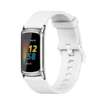 Fitbit Charge 5 silikonklokkerem - Hvit, sølv