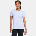 Haut à manches courtes Under Armour Rival Core pour femme Nimbus Bleu / Blanc S