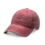 CHOK.LIDS Everyday Vintage Baseball Cap for Men and Women Unisex Adjustable Lightweight Polo Style Curved Brim (Vintage Burgundy)