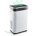 CO-Z 370W Dehumidifier for 25L/Day Drying Power, Automatic Room Dehumidifier for Home Damp Bathrooms Basements Garages Bedrooms More, Large Electric Dehumidifier with Continuous Drainage and Timer