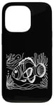 Coque pour iPhone 13 Pro Line Art Poisson & Ichtyologiste Faux Percula Poisson Clown