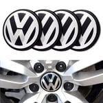 4-pack - Volkswagen VW Centrumkåpor / Hjulnav Emblem - Bil Silver Silver 56 mm - Självhäftande