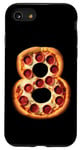 Coque pour iPhone SE (2020) / 7 / 8 8e anniversaire Pizza Party Garçons Cheese Kids Pie Eight Bday Boy