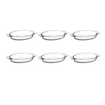 Lot de 6 Mini Plats en Verre "Ovale" 20cm Transparent