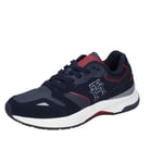 Chaussures Homme TOMMY HILFIGER 41 EU Sneakers Bleu Daim Cuir EY80-41