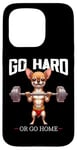 Coque pour iPhone 15 Pro Go Hard Or Go Home Chihuahua Musculation Fitness Gym