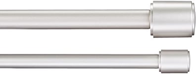 Amazon Basics Tringle à rideau double avec embouts cylindriques 2,54 cm, de 91 à 183 cm, Nickel