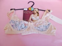 Marks & Spencer 32A new apricot floral non-padded underwired full cup bra