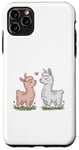 Coque pour iPhone 11 Pro Max Llama Love Heart Flower Cute Women Kids Men Valentines Day