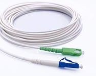 Elfcam® - Fiber Optic Cable SC/APC to LC/UPC Single Mode Simplex, LSZH Optical Starter White(5M)