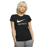 Nike W NSW Tee JDI Slim T-Shirt Femme, Black/(White), FR : XS (Taille Fabricant : XS)