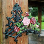 Water Hose Hanger Wall Mount Rustic Peony Flower Wall Mounted Hose Butler Heavy Duty Metal Water Pipe Holds Rack Wall Hose Hanger Reel Decorative Hose Rack Reel (Color : Cast iron, Size : One size)