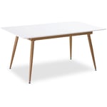 Table extensible scandinave Betty Blanc - 6 à 8 personnes - Blanc