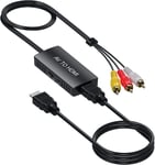 RCA to HDMI Converter, Analog Composite to HDMI Adapter Compatible VCR,DVD,VHS