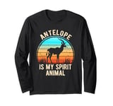 Antelope Is My Spirit Animal Retro Nature Lovers Long Sleeve T-Shirt