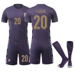 Gos- EM 2024 Fotbollströja England Away 20ft-Xin 20 FODEN 26