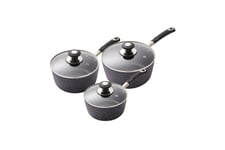 Precision 3 Piece Non-Stick Saucepan Set Black