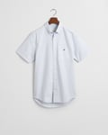 GANT - Regular fit klassisk stripet oxford kortermet skjorte til herre light blue