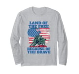 Land of the Free Because of the Brave Memorial Veterans Day Long Sleeve T-Shirt