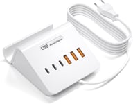 Chargeur Usb, Chargeur Usb 4 Port 20w, Chargeur Usb Multiple Avec Support Pour Iphone Xs Max Xr, Ipad, Samsung Galaxy S10 S9 S8 Chargeur Usb[Cdq092711]