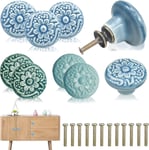 Boutons De Placard Ceramique, 12pcs Bouton De Tiroir Vintage Boutons De Portes Porcelaine Boutons De Commode Bouton Armoire Céramique Poignées Boutons De Meuble Cabinet Knobs Pour Armoire