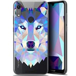 Caseink Coque pour Huawei Honor 8A (6.1) [Gel HD Polygon Series Animal - Souple - Ultra Fin - Imprimé en France] Loup