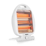 Geepas 800W Quartz Halogen Heater – Energy Efficient Upright Electric Heater with 2 Heat Settings 400W/800W, Safety Tip Over Switch, Low Running Cost, White – 2 Years Warranty