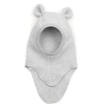 HUTTEliHUT TEDDY balaclava wool fleece bear ears – light grey melange - 4-6år