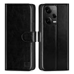 32nd Book Wallet PU Leather Case Cover for Xiaomi Redmi Note 12 5G, Flip Case With RFID Blocking Card Slots, Magnetic Closure and Built In Stand - Black