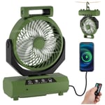 Swanew - Ventilateur de Camping avec LED,4 Vitesses,3 Paramètres de Luminosité,Batterie 20000 mAh,pour Maison Bureau Voiture et Activités Plein