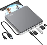 External CD DVD Drive, USB 3.0 & Type-C Portable CD/DVD +/-RW ROM Burner Rewrite