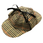 VICTORIAN DETECTIVE HAT BROWN DEERSTALKER FANCY DRESS COSTUME TV FILM ACCESSORY