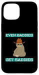 Coque pour iPhone 15 Even Baddies Get Saddies Funny Sloth Cowboy Blague