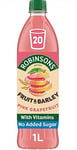 Robinsons Fruit and Barley - Real Fruit Squash, Low Calorie - Pink Grapefruit - 1 Litre, 20 Servings