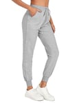 Irdcomps Pantalon de Jogging Femme Coton Pantalon de Sport Bas de Survêtement Pants Décontracté Couleur Unie avec Poches Pantalon de Yoga Pantalon de Loisirs pour Running Fitness Gym Training Gris XL