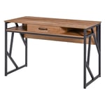 Rootz Industrial Style Desk - Office Table - Study Desk - Robust Workspace - 120L X 60W X 76H CM med låda och fack